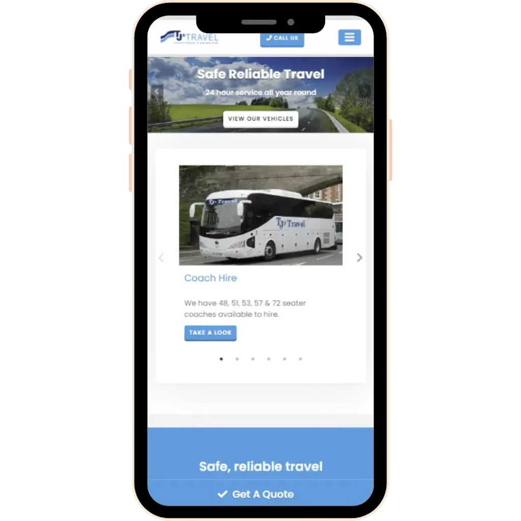 TJs Travel Mininbus & Coach Hire Website